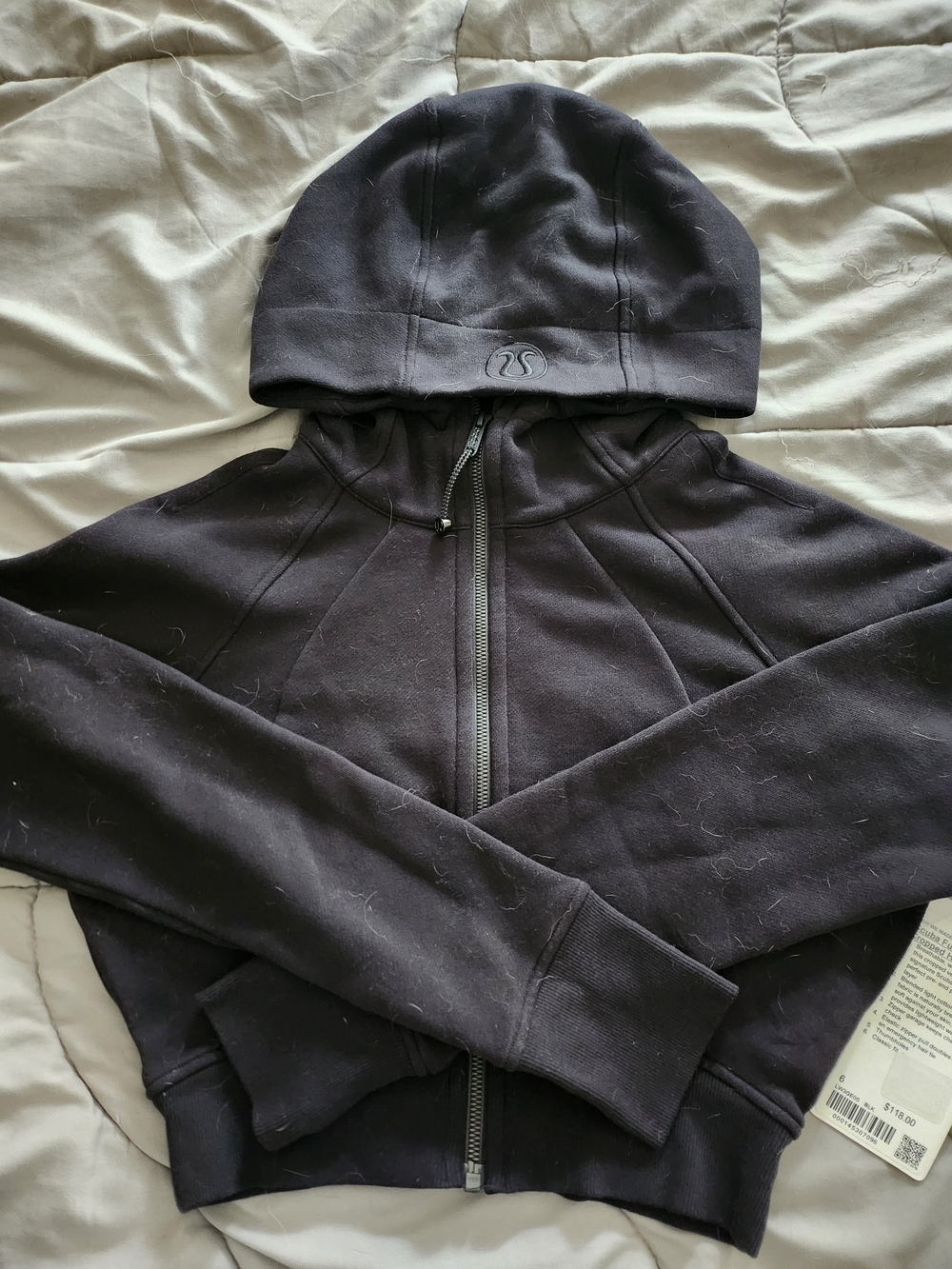 lululemon athletica Womans’s Cropped Black Full-Zip Hooded Sweater